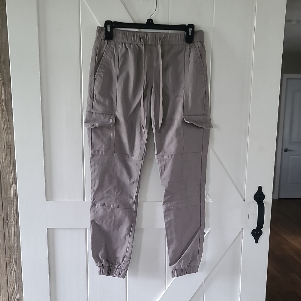 Womens Gray Cargo Jogger Pants